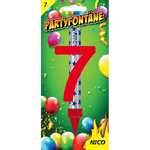 Partyfontäne mit Zahl, Zahl 7