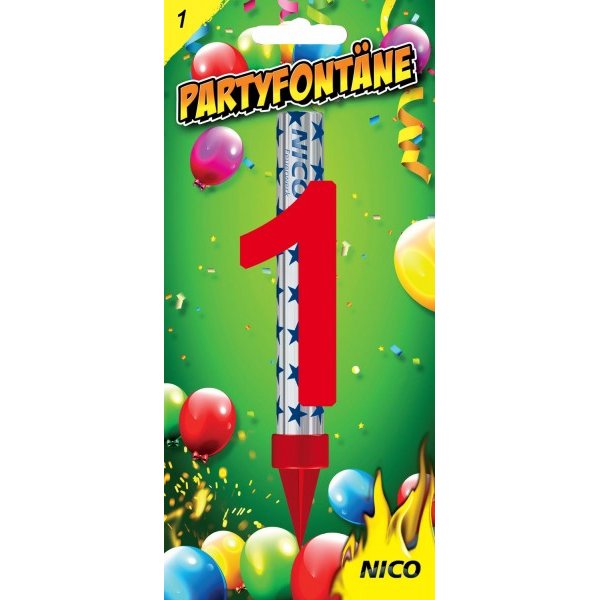 Partyfontäne mit Zahl, Zahl 1