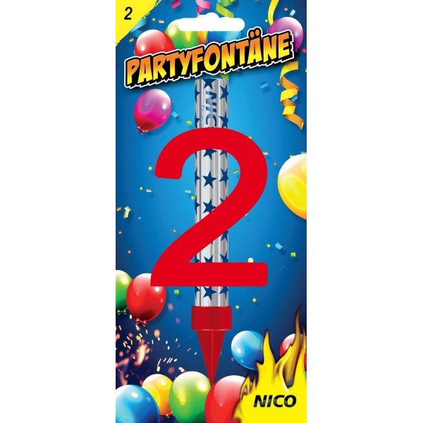 Partyfontäne mit Zahl, Zahl 2