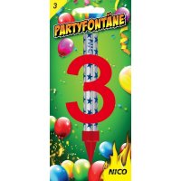 Partyfontäne mit Zahl, Zahl 3