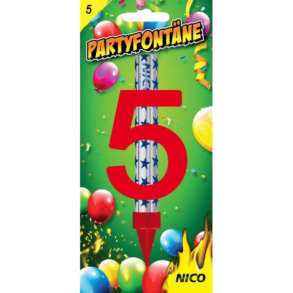 Partyfontäne mit Zahl, Zahl 5