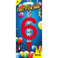 Partyfontäne mit Zahl, Zahl 6
