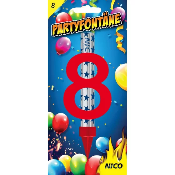 Partyfontäne mit Zahl, Zahl 8
