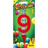 Partyfontäne mit Zahl, Zahl 9