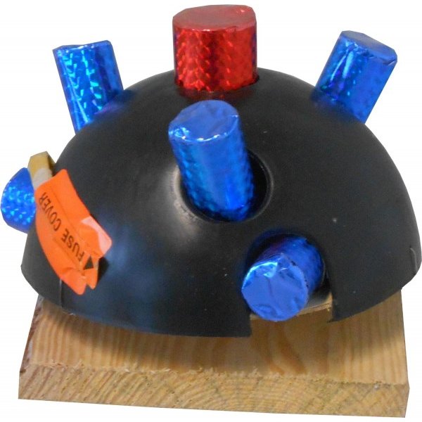 Springbrunnen, 7 Fontänen Silber + Rot/Blau T1