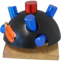 Springbrunnen, 7 Fontänen Silber + Rot/Blau T1