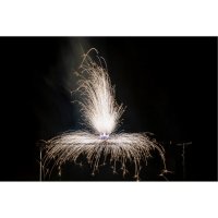 Springbrunnen, 7 Fontänen Silber + Rot/Blau T1