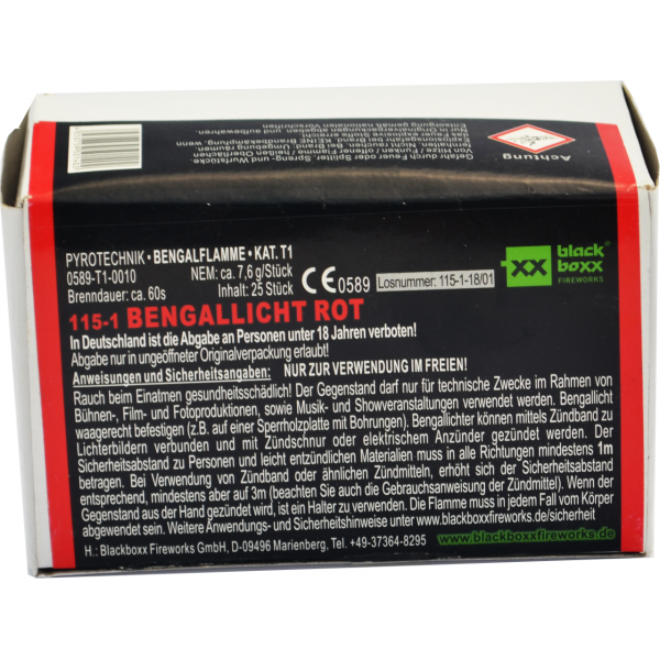 Bengallicht Rot, 25er Pack T1