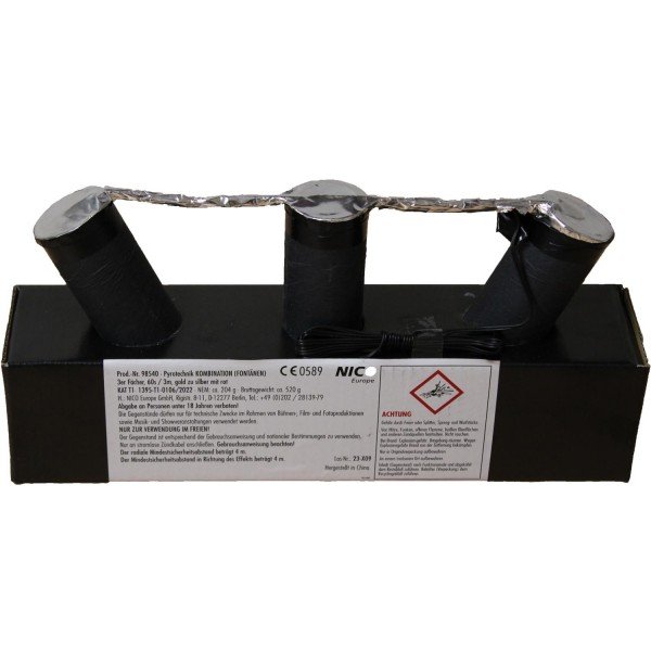 3er- Fächer Gold zu Silber mit Rot