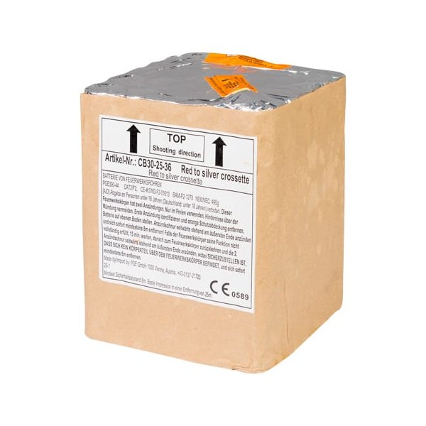 Red to Silver Crossette, 25 Schuss