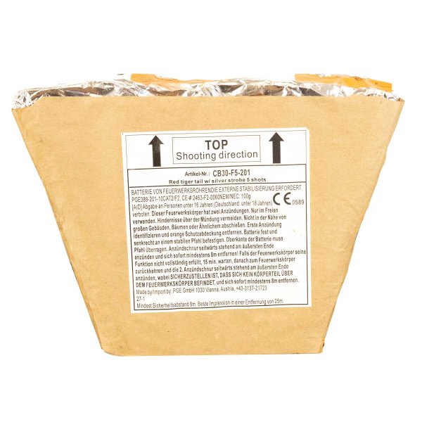 Red Tiger Tail with Silver Strobe Mine