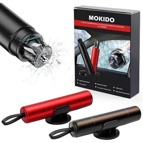 Mokido Sicherheitshammer & Gurtschneider 2er Pack