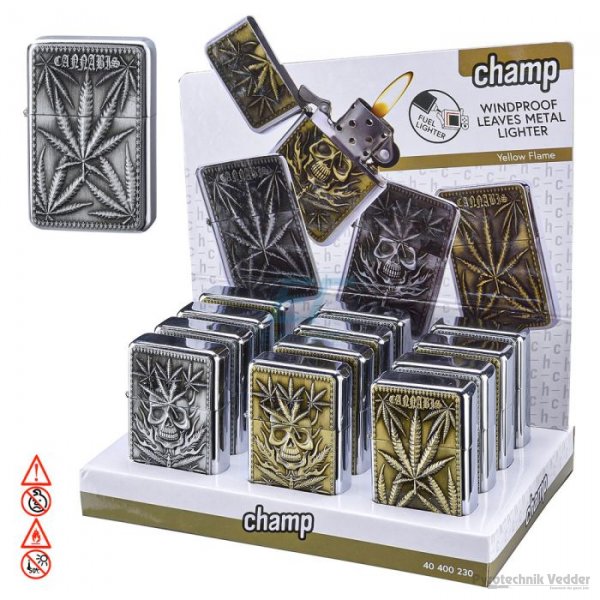 Benzinfeuerzeug Leves and Skull